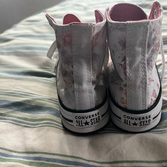 Converse Kids High-Top White and Pink chrome butterflies Floral - Picture 5 of 6